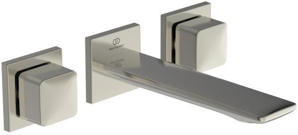 Ideal Standard Conca Wand-Waschtischarmatur, zweigriffig, Ausladung 180 mm, Brushed Gold