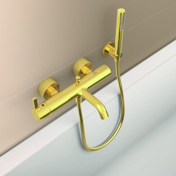 Ideal Standard Idealrain Atelier Stabhandbrause Brushed Gold, 1-Funktion, Antikalk