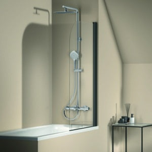 Ideal Standard Duschsystem Ceratherm T100 mit Badethermostat Chrom – Verbrühschutz, Regenkopfbrause