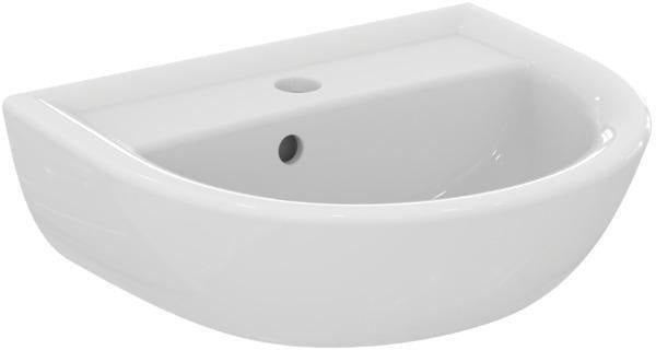 Ideal Standard Eurovit Handwaschbecken 450x350x155 mm, 1 Hahnloch, mit Überlauf, Weiß