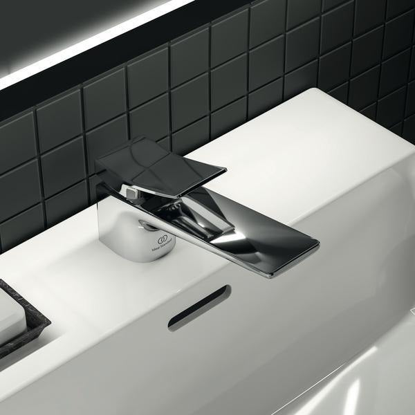 Ideal Standard Conca Waschtischarmatur Brushed Gold, 132 mm Auslauf, ohne Ablaufgarnitur
