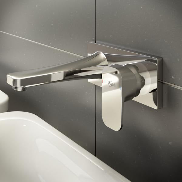 Ideal Standard Tonic II Wand-Waschtischarmatur Unterputz 5 l/min mit Rosette 193x83 mm Chrom