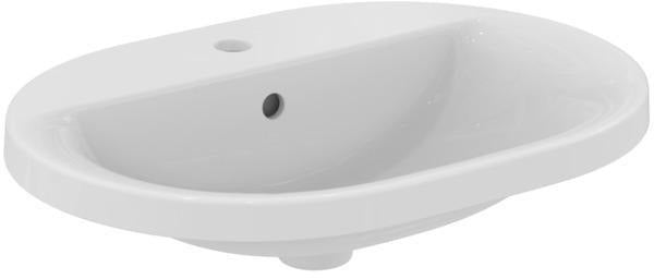 IDEAL STANDARD Connect Einbauwaschtisch oval 620 mm mit Ideal Plus Beschichtung