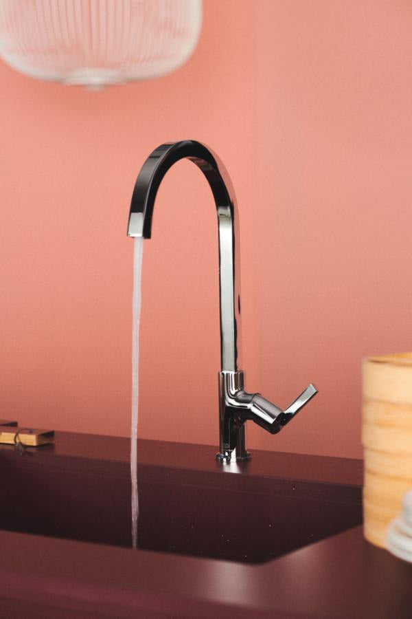 IDEAL STANDARD Gusto Küchenarmatur 204 mm eckiger Auslauf Silver Storm – Einhebel-Spültischbatterie
