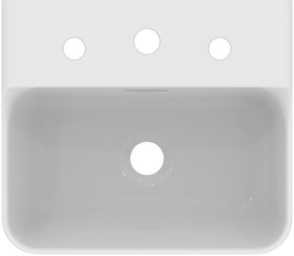 Ideal Standard Handwaschbecken Conca 400x350x165 mm Weiß mit 3 Hahnlöchern und Überlauf