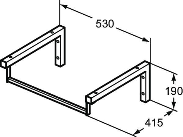Ideal Standard IS Konsolenträger mit Handtuchhalter 530x414x200mm – Stahl, chrom, STRADA