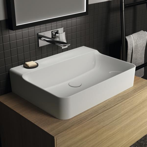 Ideal Standard Conca Aufsatzwaschtisch 600x450x145 mm Weiß, ohne Hahnloch & Überlauf