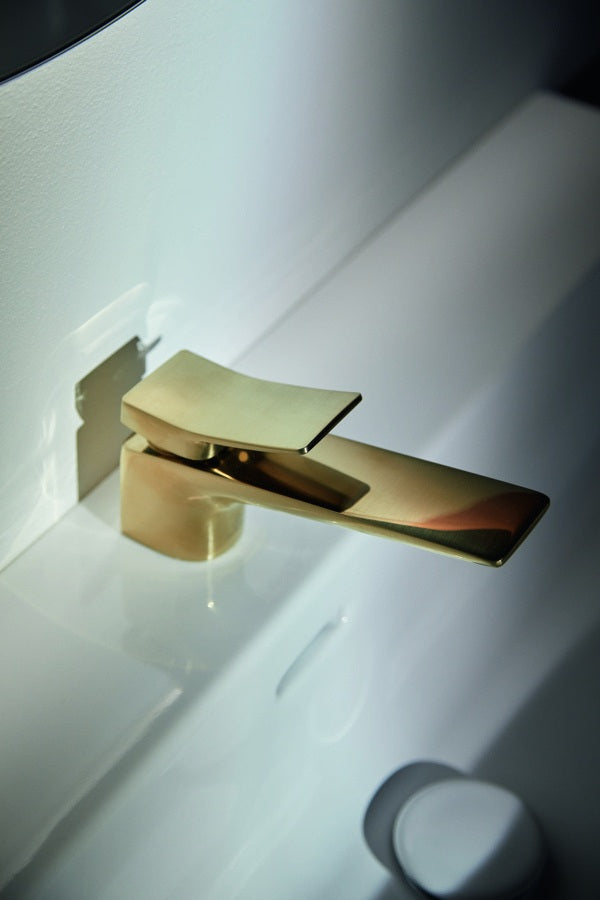Ideal Standard Conca Waschtischarmatur Brushed Gold, 132 mm Auslauf, ohne Ablaufgarnitur