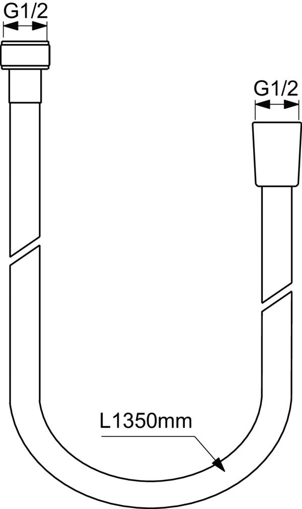 Ideal Standard Idealrain Brauseschlauch 1350 mm Ultraflex Chrom – G1/2 Anschluss