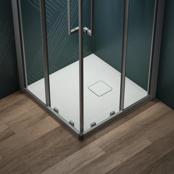 Ideal Standard Ultra Flat Evo Quadrat-Brausewanne 700x700x35mm Seidenweiß – Flacher Einbau, Rutschhemmung