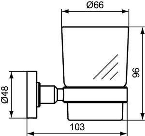 Ideal Standard IOM Zahnputzbecher aus satiniertem Glas mit Chrom-Halterung, wandhängend
