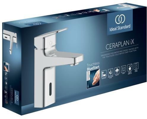 Ideal Standard Ceraplan iX Hybrid-Waschtischarmatur mit Push-Open Ventil und Bluestart, Chrom