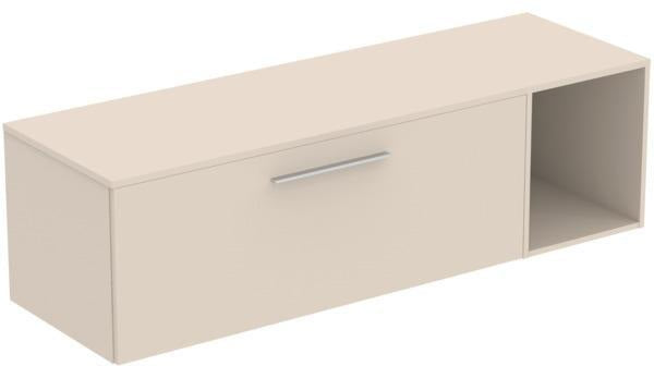 Ideal Standard i.life B Möbel-Set 160 cm – 1 Auszug, 1 offenes Fach, Chrom/Weiß matt