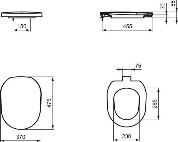 IDEAL STANDARD WC-Sitz Tonic Weiß Softclosing Duroplast mit Absenkautomatik