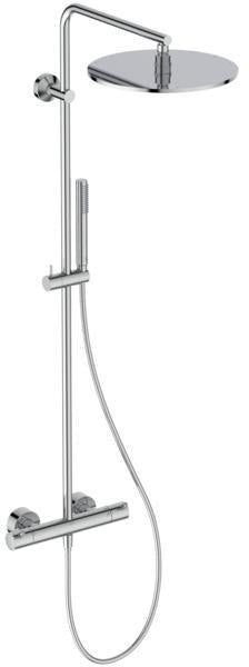Ideal Standard Ceratherm T125 Duschsystem mit Badethermostat, Pin-Griffen und 300 mm Regenbrause in Chrom