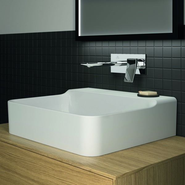 Ideal Standard Conca Aufsatzwaschtisch 500x450x145 mm Weiß, ohne Hahnloch und Überlauf