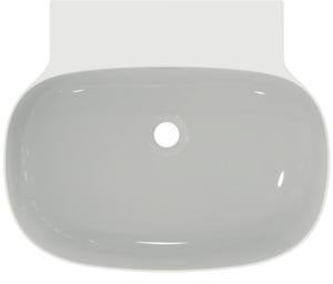 IDEAL STANDARD Aufsatzwaschtisch Linda-X 600x500x135mm geschliffen Weiß ohne Hahnloch mit Überlauf