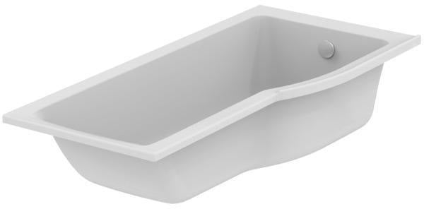 Ideal Standard Raumspar-Badewanne Connect Air, links, 1695x795x390 mm, Weiß – Kombi-Badewanne mit Fußablauf