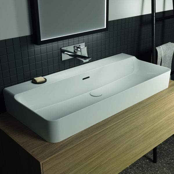 Ideal Standard Conca Aufsatzwaschtisch 1000x450x165 mm Weiß ohne Hahnloch mit Überlauf