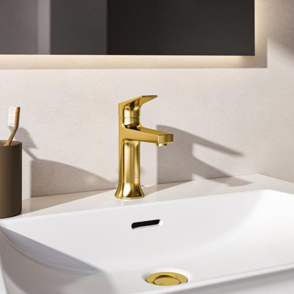 Ideal Standard La Dolce Vita Waschtischarmatur mit Ablaufgarnitur, Chrom, Heißwasser-Sparfunktion