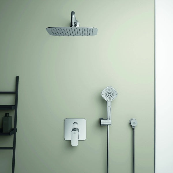 Ideal Standard Idealrain Wandanschluss 300 mm Chrom – Aufputz Kopfbrauseanschluss mit Rosette