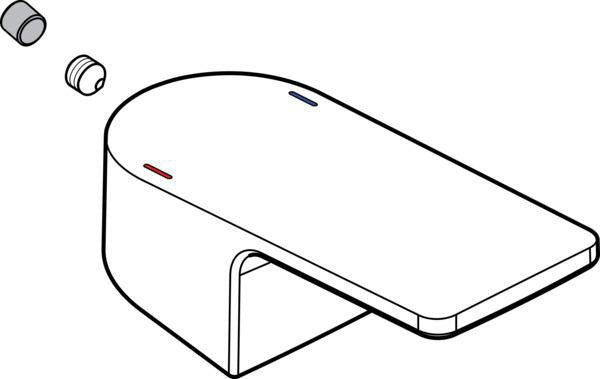 Ideal Standard IS Griff 28er Edge Hebelgriff Chrom Rot/Blau – Ersatzgriff für Armaturen