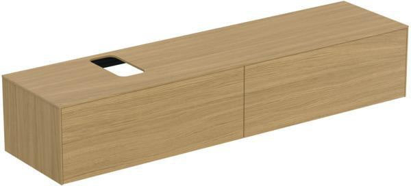 Ideal Standard Conca Waschtischunterschrank 1987 mm weiß mit 2 Auszügen und Ausschnitt