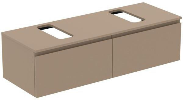 Ideal Standard Finesse Waschtischunterschrank 1402 mm, 2 Auszüge, Greige matt, wandhängend