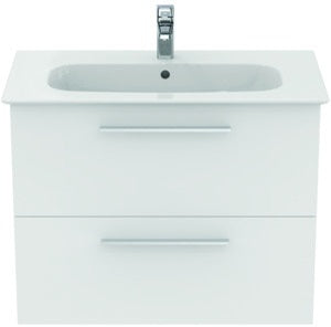 Ideal Standard i.life A Möbelpaket mit Waschtisch 80 cm und Unterschrank, Weiß matt, Chrom Griff