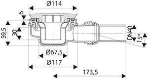 IDEAL STANDARD Ultra Flat S Ablaufgarnitur DN 50 für Brausewannen – 83 mm Breite