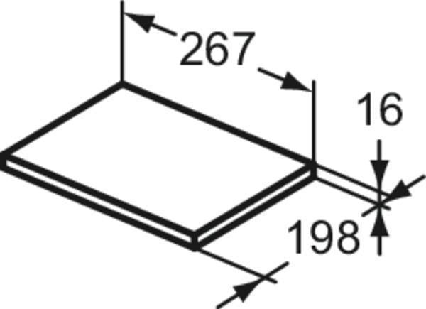 Ideal Standard Einlegeboden Eurovit+ 267x198 mm Hochglanz grau lackiert