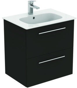 Ideal Standard i.life A Waschtischset 60 cm mit Unterschrank und chrom Griff, Weiß matt