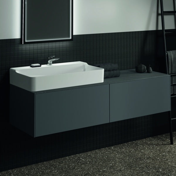 Ideal Standard WT-Unterschrank Conca, 2 Auszüge, ohne Platte, 1585 mm, Anthrazit