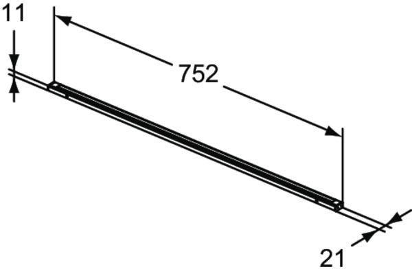 Ideal Standard LED-Schubladenleuchte Conca, 552 mm, anthrazit matt, Aluminium