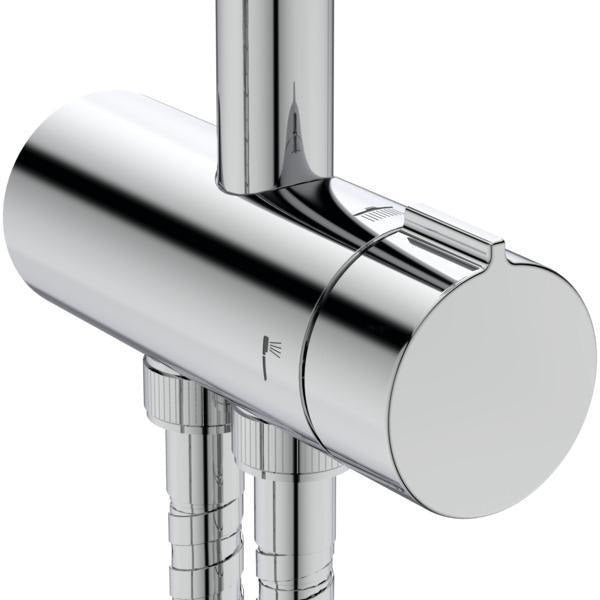 Ideal Standard Duschsystem Ceratwist T20 mit runder Kopfbrause und Handbrause, Chrom, ohne Armatur
