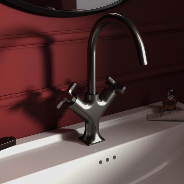 Ideal Standard Joy Neo Waschtischarmatur mit Ablaufgarnitur, Ausladung 169 mm, Kreuzgriffe, Chrom