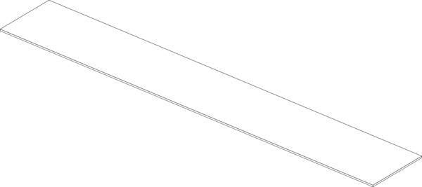 IDEAL STANDARD WT-Platte Conca ohne Ausschnitt 2387x373mm Weiß – Passgenaue Waschtischplatte