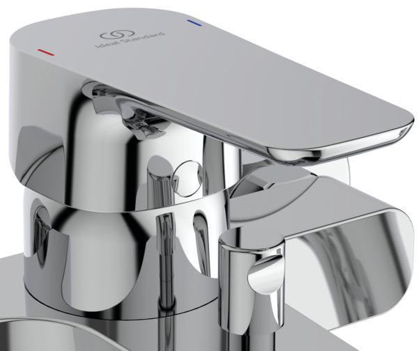 IDEAL STANDARD Ceraplan III Badearmatur mit Brause-Set, Ausladung 168 mm, Chrom