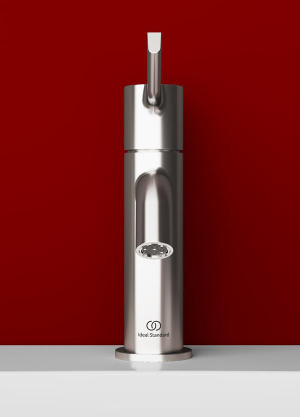 IDEAL STANDARD Joy Waschtischarmatur 110 mm mit Ablaufgarnitur und langem Griff in Brushed Gold