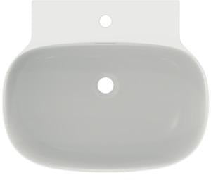 IDEAL STANDARD Aufsatzwaschtisch Linda-X 600x500mm, 1 Hahnloch, mit Überlauf, weiß