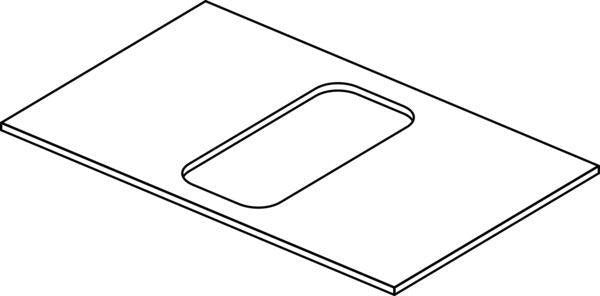 Ideal Standard WT-Platte Conca 602x373 mm Weiß mit mittigem Ausschnitt