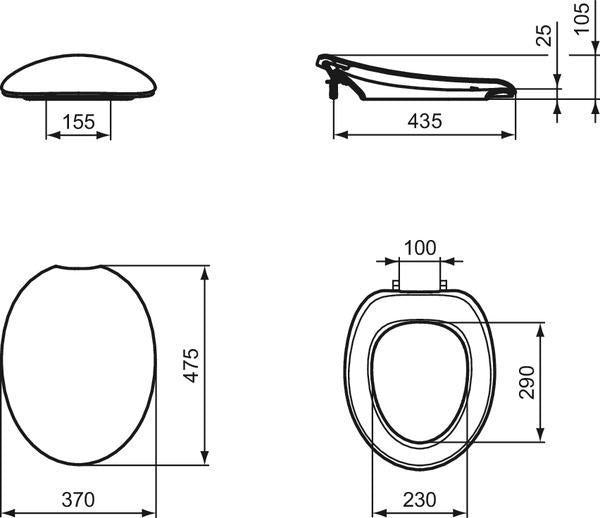 Ideal Standard WC-Sitz Avance Weiß Duroplast mit Deckel glänzend