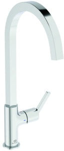 IDEAL STANDARD Gusto Küchenarmatur 204 mm eckiger Auslauf Silver Storm – Einhebel-Spültischbatterie