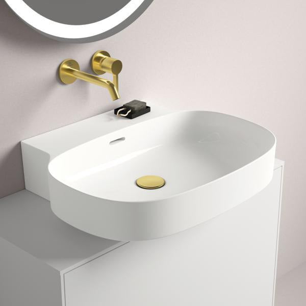 IDEAL STANDARD Aufsatzwaschtisch Linda-X 600x500x135mm geschliffen Weiß ohne Hahnloch mit Überlauf