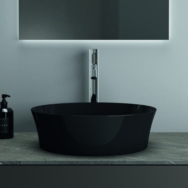 Ideal Standard Ipalyss Aufsatzwaschbecken 400x400mm Schwarz ohne Hahnloch ohne Überlauf
