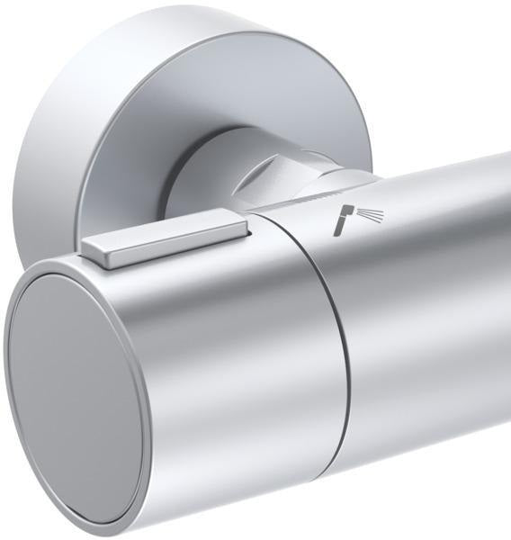 Ideal Standard Duschsystem Ceratherm Alu+ mit Thermostat, Kopf- und Handbrause, Ablage