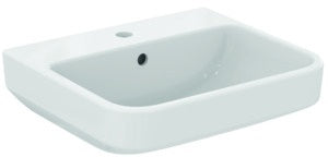 Ideal Standard i.life B Waschtisch 500x440mm Weiß mit IdealPlus Beschichtung – 1 Hahnloch, Überlauf, hängend