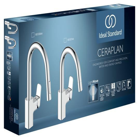 IDEAL STANDARD Ceraplan Küchenarmatur ausziehbar 216 mm hoher Rohrauslauf Niederdruck Chrom