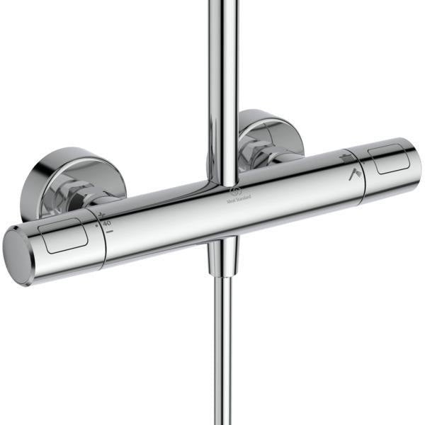 Ideal Standard Duschsystem Ceratherm T25 M mit Thermostat, Hand- und Kopfbrause, Chrom
