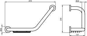 IDEAL STANDARD Wannengriff IOM mit integrierter Seifenschale in Chrom – Wandmontage
